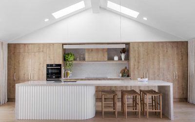 Custom Joinery, Custom Cabinetry Kitchen and Island Bench with Gable Roof
